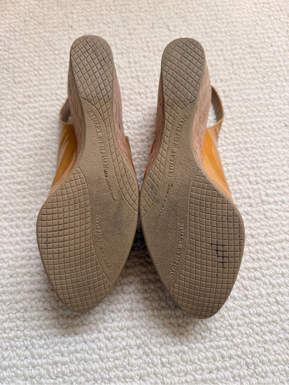 Patent Leather Cork Wedge Slingback Peep-Toe Stuart Weitzman - Picture 5 of 5